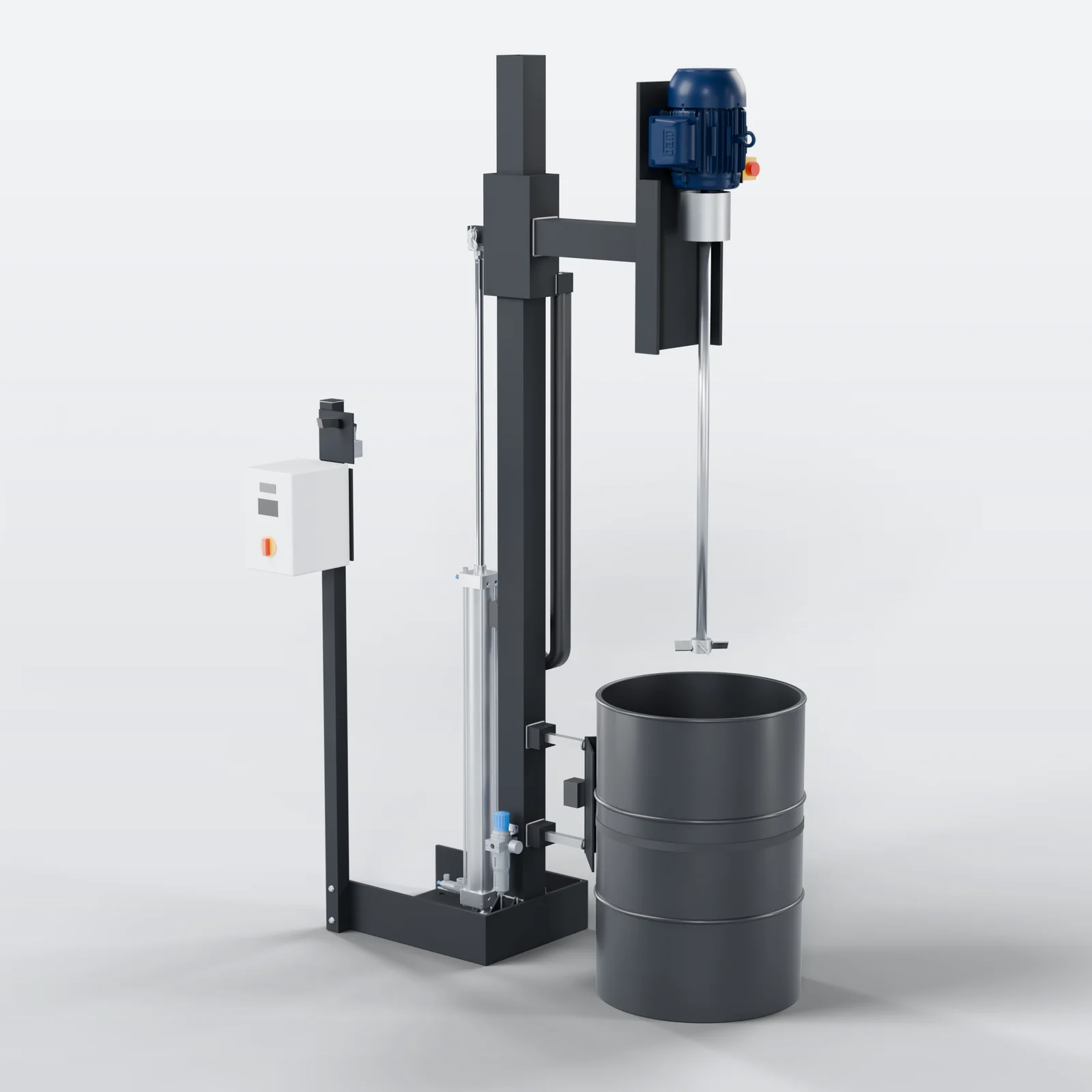 ALS lift stand with control post — primary CAD view