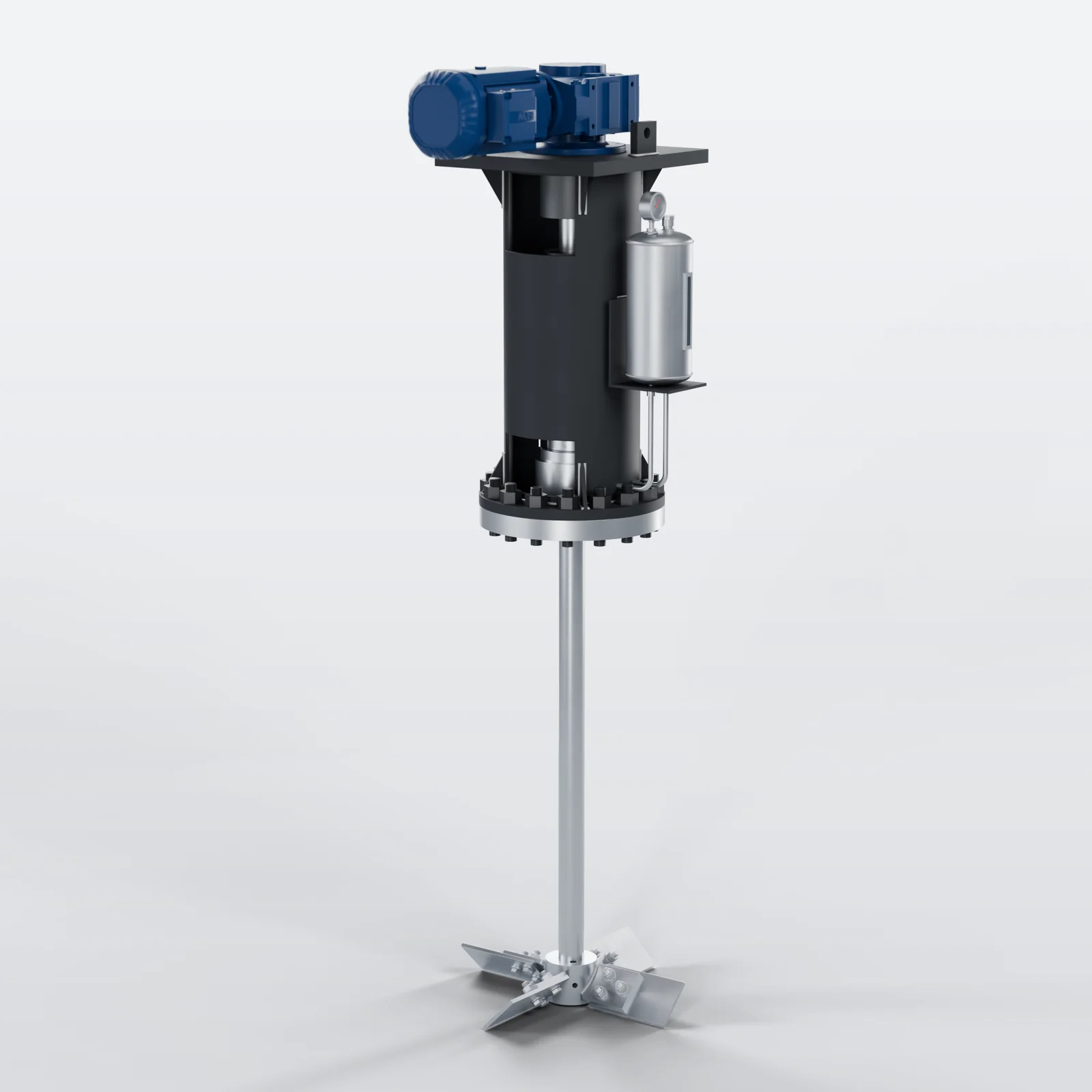 ASM pressurized tank mixer — primary CAD view