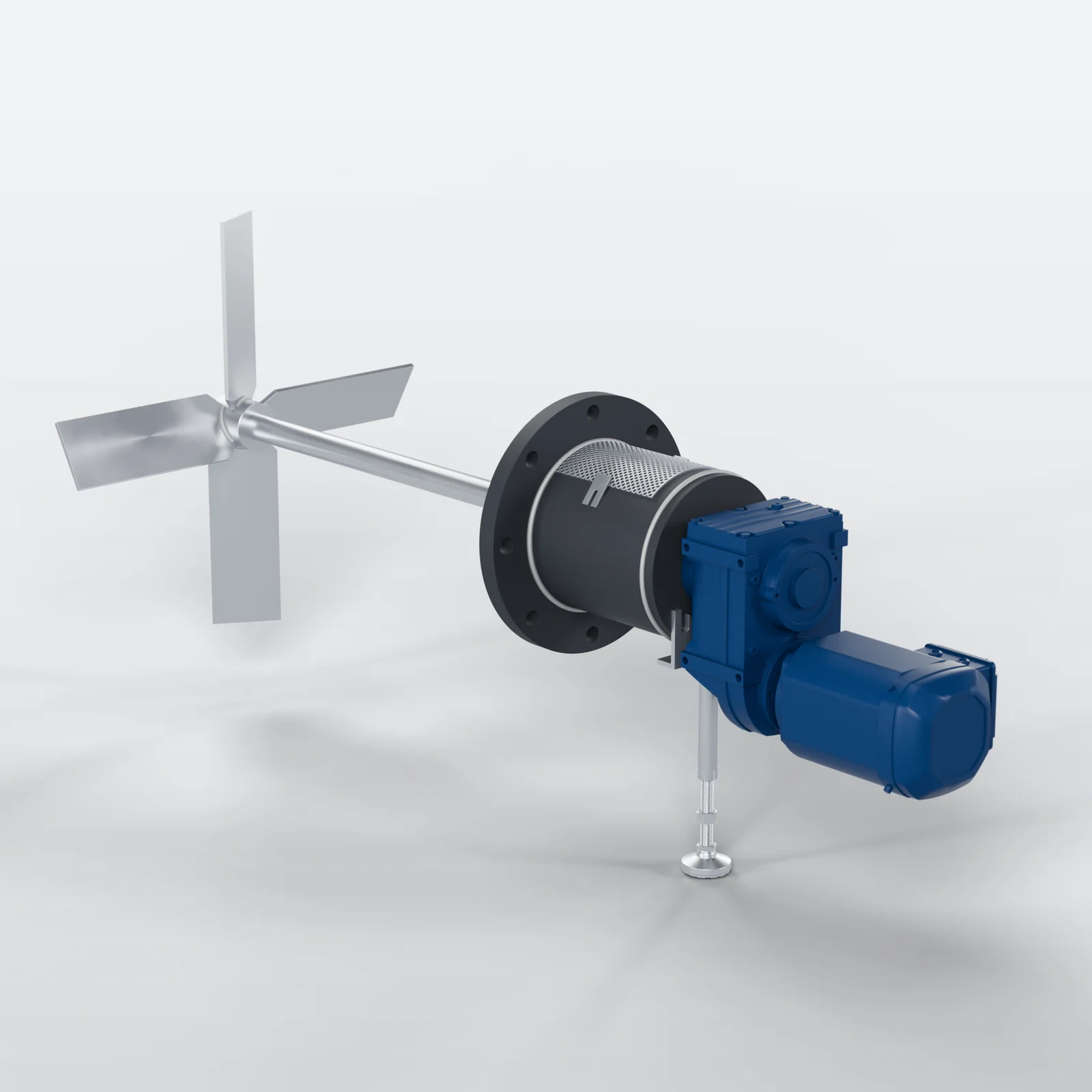 ASN side-entry mixer — primary CAD view